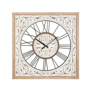 DecMode 29 In. White Farmhouse Wall Clock