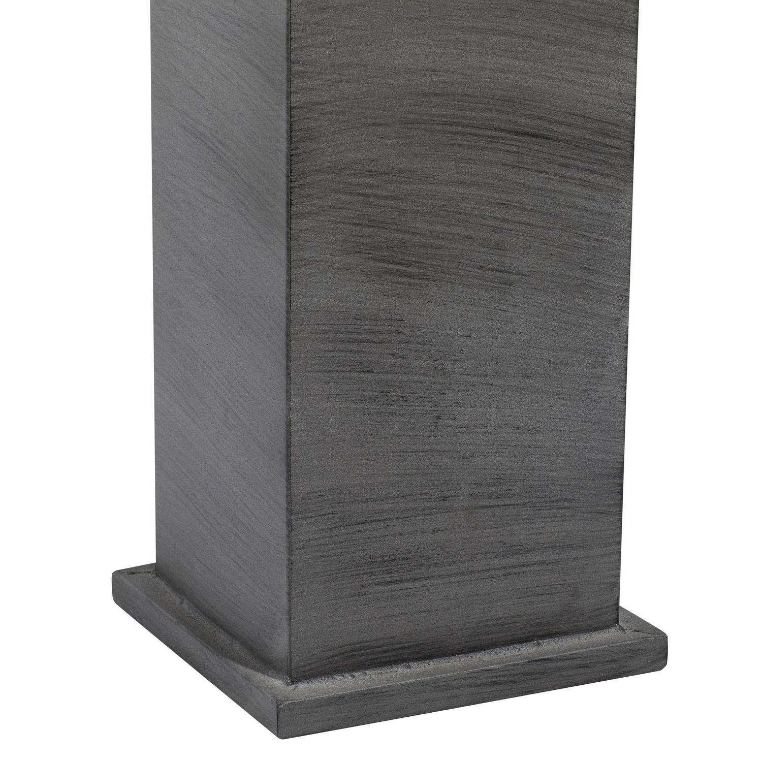 DecMode 31", 38"H Gray Metal Planter with Cubic Base (2 Count) - Image 4
