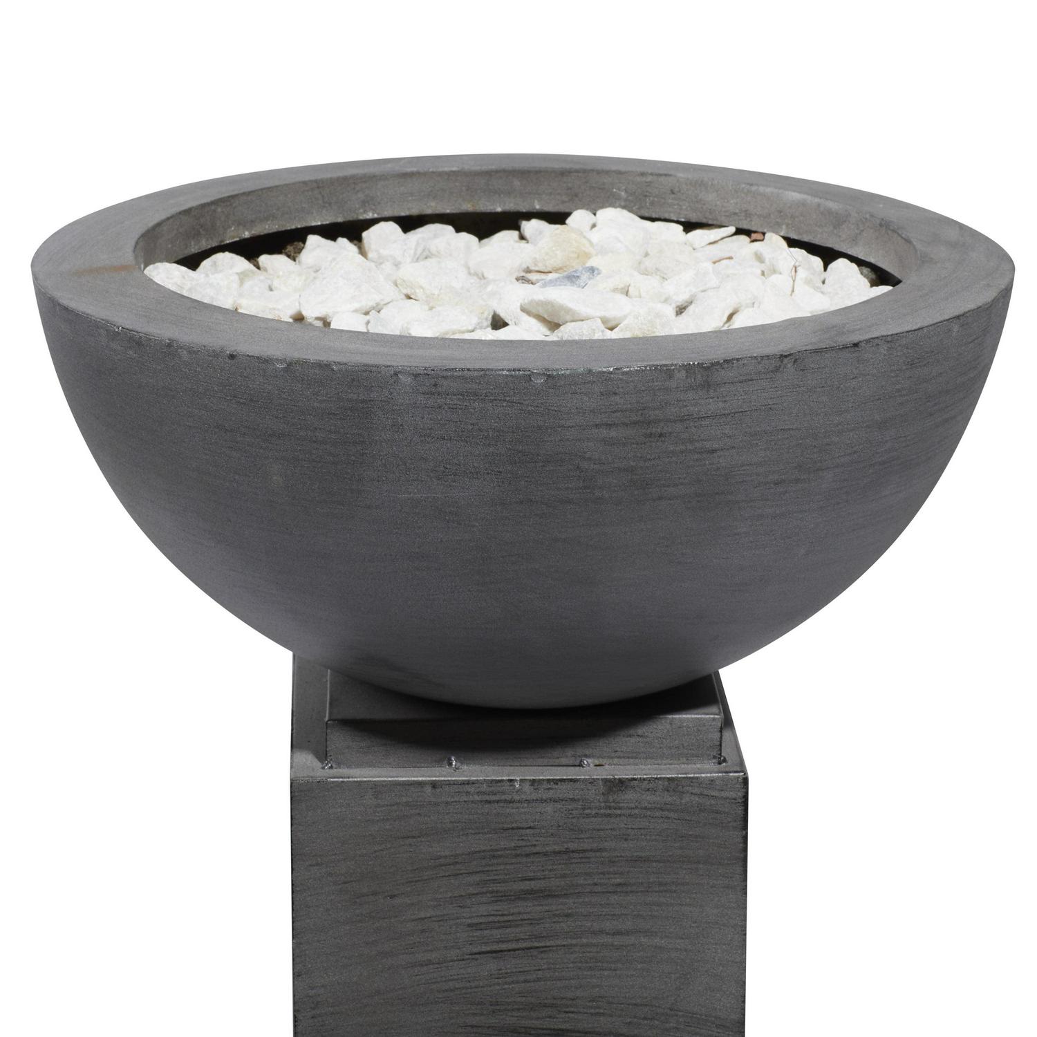 DecMode 31", 38"H Gray Metal Planter with Cubic Base (2 Count) - Image 5