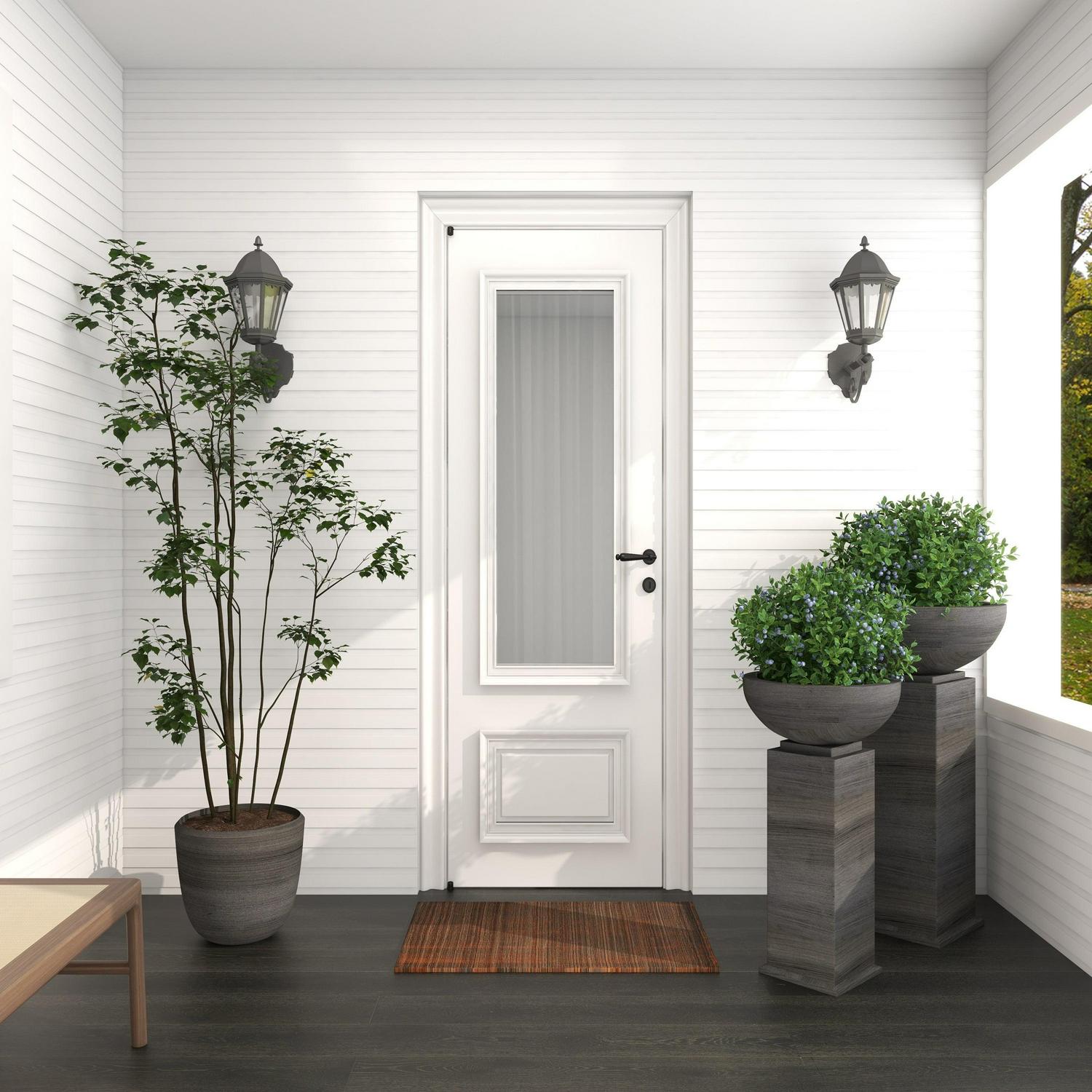 DecMode 31", 38"H Gray Metal Planter with Cubic Base (2 Count) - Image 11