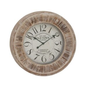 DecMode 31" Brown Wooden Wall Clock