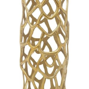 DecMode 31" Coral Cutout Gold Aluminum Metal Vase