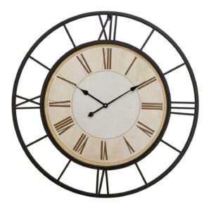 DecMode 37 x 37 In. White Metal Industrial Wall Clock