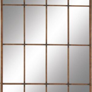 DecMode 39" x 71" Copper Window Pane Inspired Wall Mirror with Arched Top