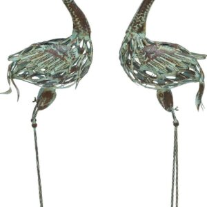 DecMode 40" Indoor Outdoor Crane Garden Sculpture (2 Pack)