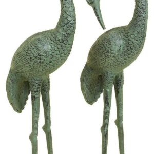 DecMode 35" Tall Indoor Outdoor Crane Garden Sculpture (2 Pack)