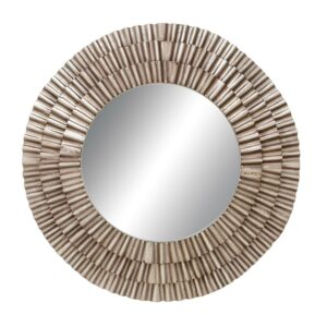 DecMode 42" x 42" Gold Layered Ripple Wall Mirror