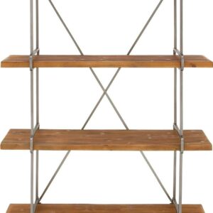 DecMode 43" x 67" Dark Brown Wood 4-Tier Shelving Unit, 1-Piece