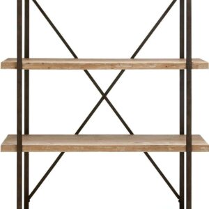 DecMode 47" x 67" Brown Wood 4-Tier Shelving Unit, 1-Piece