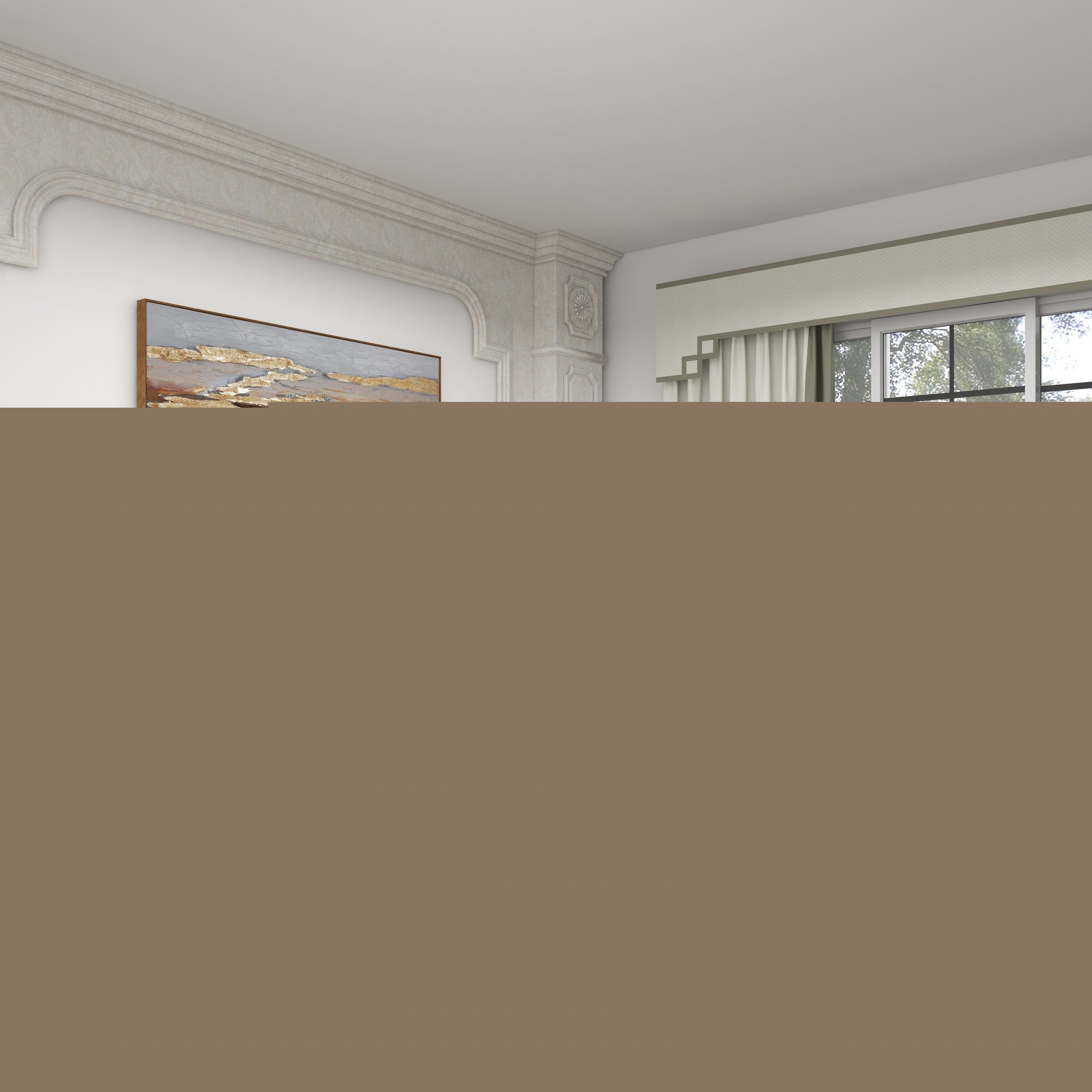 DecMode 53" x 31" Gold Metal Foldable Mesh Netting 3 Panel Geometric Fireplace Screen, 1-Piece - Image 11