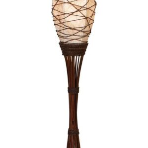 DecMode 59" Brown Floor Lamp with Cream Paper Shade