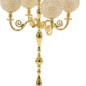 DecMode 5 Holder Gold Aluminum Candelabra