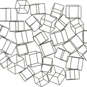 DecMode Black Metal 3D Layered Wire Cube Geometric Wall Decor