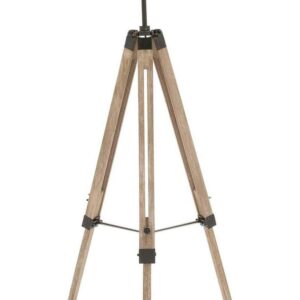 DecMode Brown Wood Industrial Floor Lamp 61"