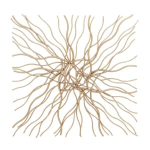 DecMode Gold Metal Overlapping Lines Abstract Wall Decor