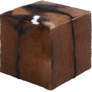 DecMode Leather Stool, Brown