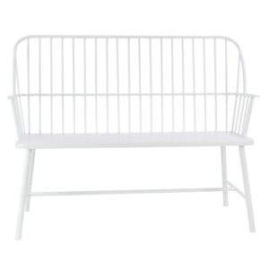 DecMode Metal Outdoor Bench, White