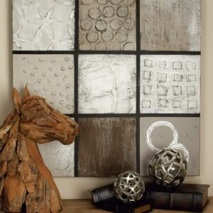 DecMode Modern 40 X 40 Inch Pine Wood Geometric Canvas Art