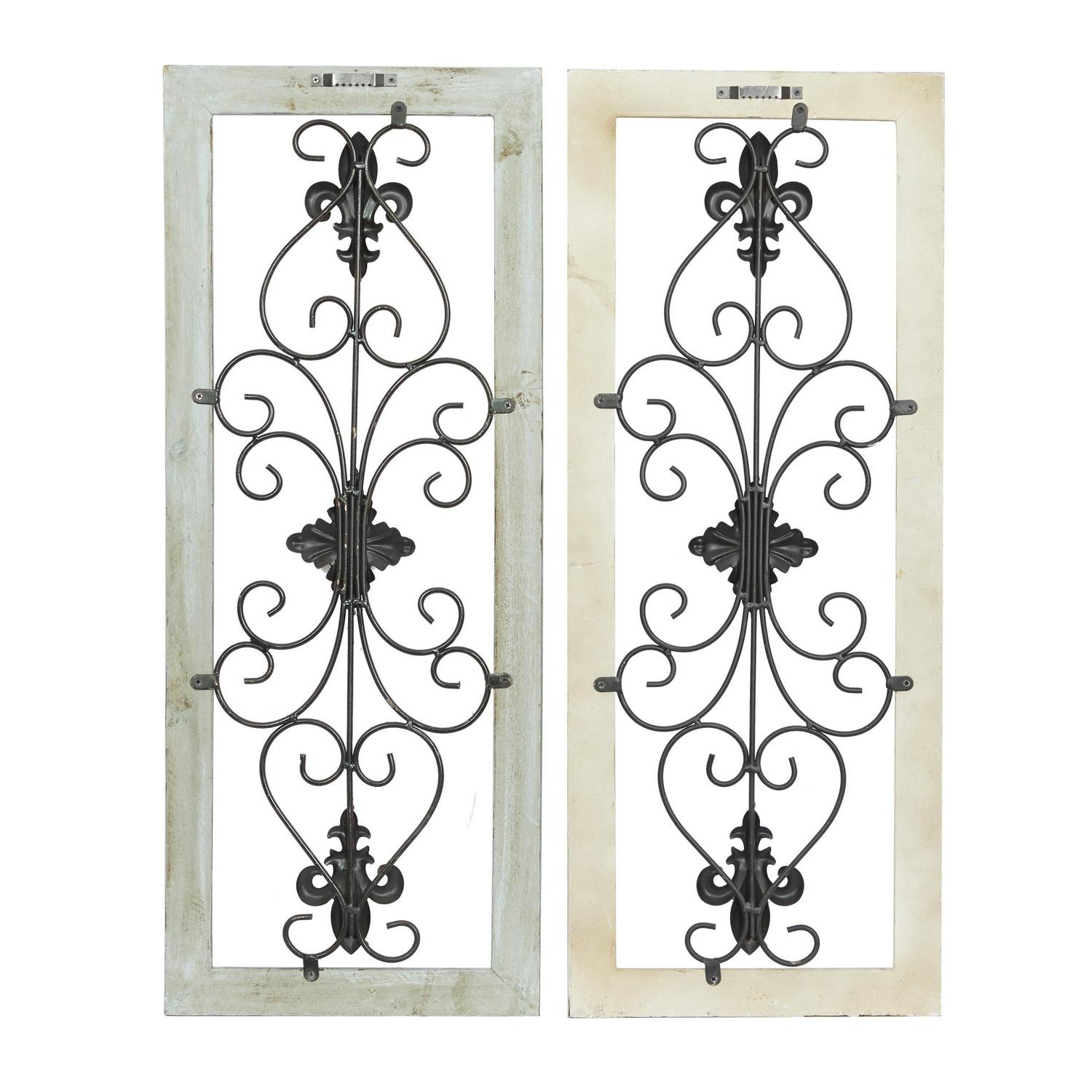 DecMode Multi Colored Wood Arabesque Scroll Wall Decor (2 Count) - Image 9