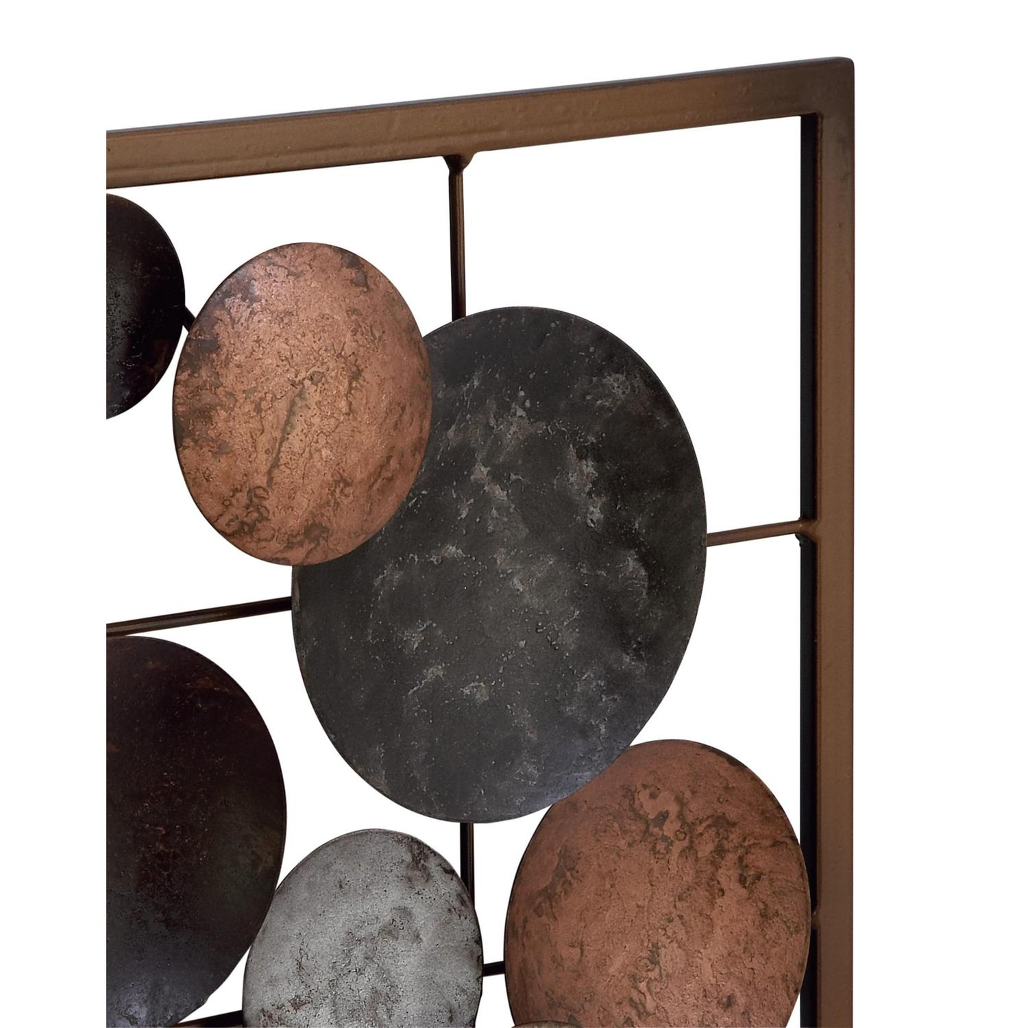DecMode Multi Colored Metal Overlapping Round Cutouts Geometric Wall Decor (2 Count) - Image 4
