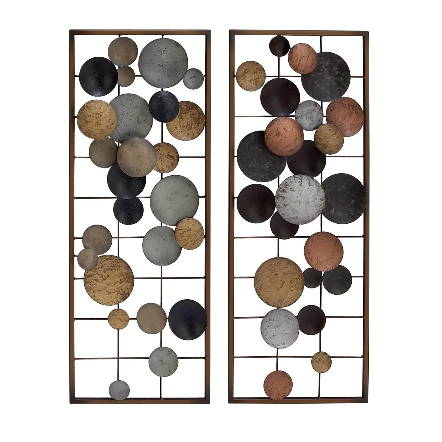 DecMode Multi Colored Metal Overlapping Round Cutouts Geometric Wall Decor (2 Count) - Image 5