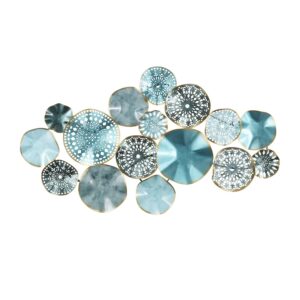 DecMode Multi Colored Metal 3D Overlapping Discs Plate Wall Decor
