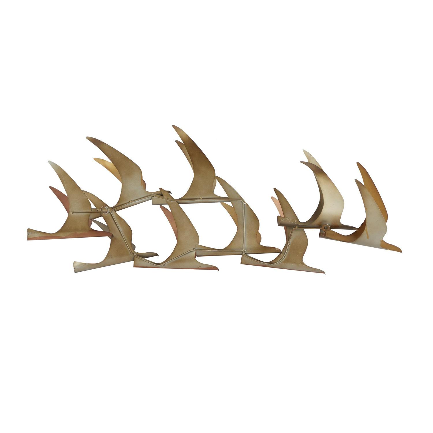 DecMode Multi Colored Metal Flying Flock Of Bird Wall Decor - Image 7