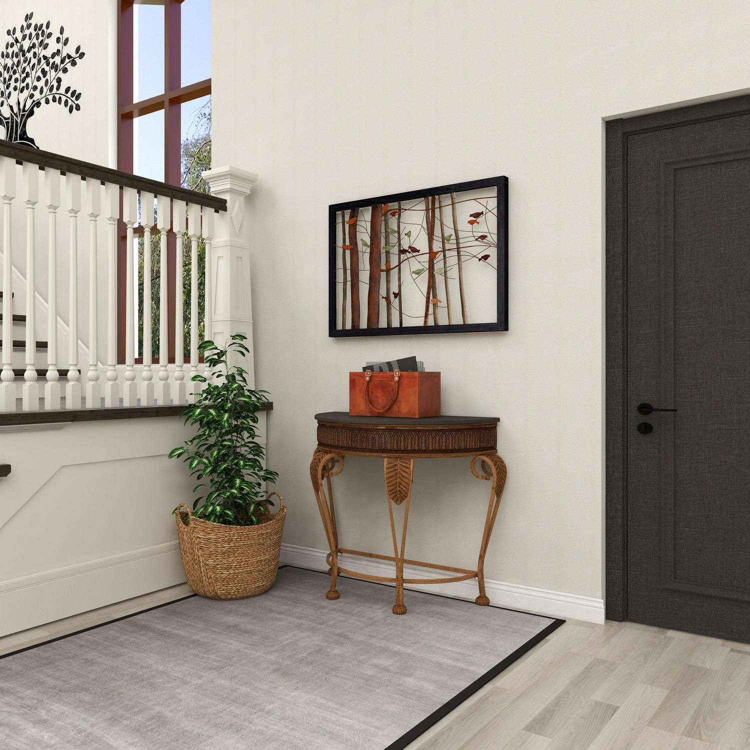 DecMode Rustic Leather Brown Rectangular Magazine Holder with Strap Handles, 15"W x 16"H - Image 14