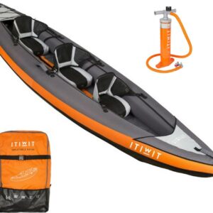 Decathlon Itiwit Inflatable Recreational Sit on Kayak with Pump, 2 or 3 Person