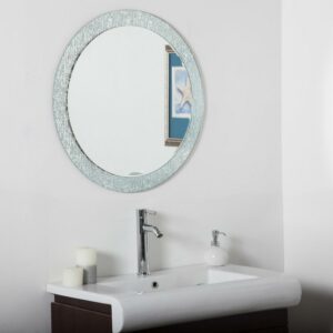 Decor Wonderland Molten 28" dia. Round Double Layer Frameless Bathroom Vanity Mirror