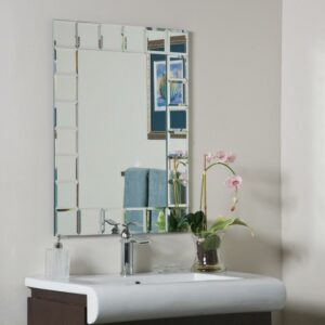 Decor Wonderland Montreal 23.6" x 31.5" Rectangular Modern Frameless Wall Mount Bathroom Mirror Hangs Both Ways
