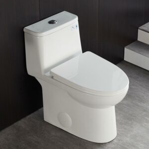 DeerValley Ursa DV-1F52677 Elongated One-Piece Toilet Ceramic 0.8/1.28 GPF Dual Flush Bathroom Toilets