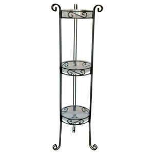 Deer Park Ironworks 3 Tier Plant Stand with Trays - Black
