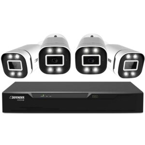 Defender Ultra HD 4K (8MP) 1TB Wired Outdoor Security System with 4 Night Vision Cameras