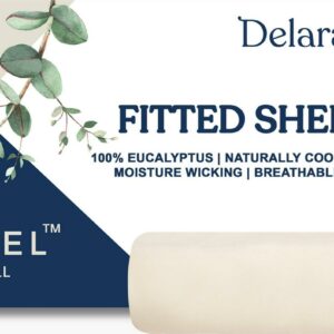 Delara 100% Eucalyptus TENCEL Lyocell Twin Fitted Sheet Set, 2-Piece , Cooling, Silky Soft, Moisture-Wicking, Breathable, Fog