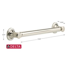 Delta BathSafety 18" Traditional Decorative ADA Grab Bar in Polished Nickel