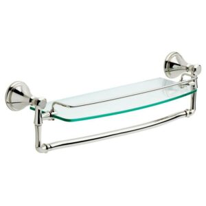 Delta Cassidy 18" Glass Shelf with Removable Bar, Polished Nickel