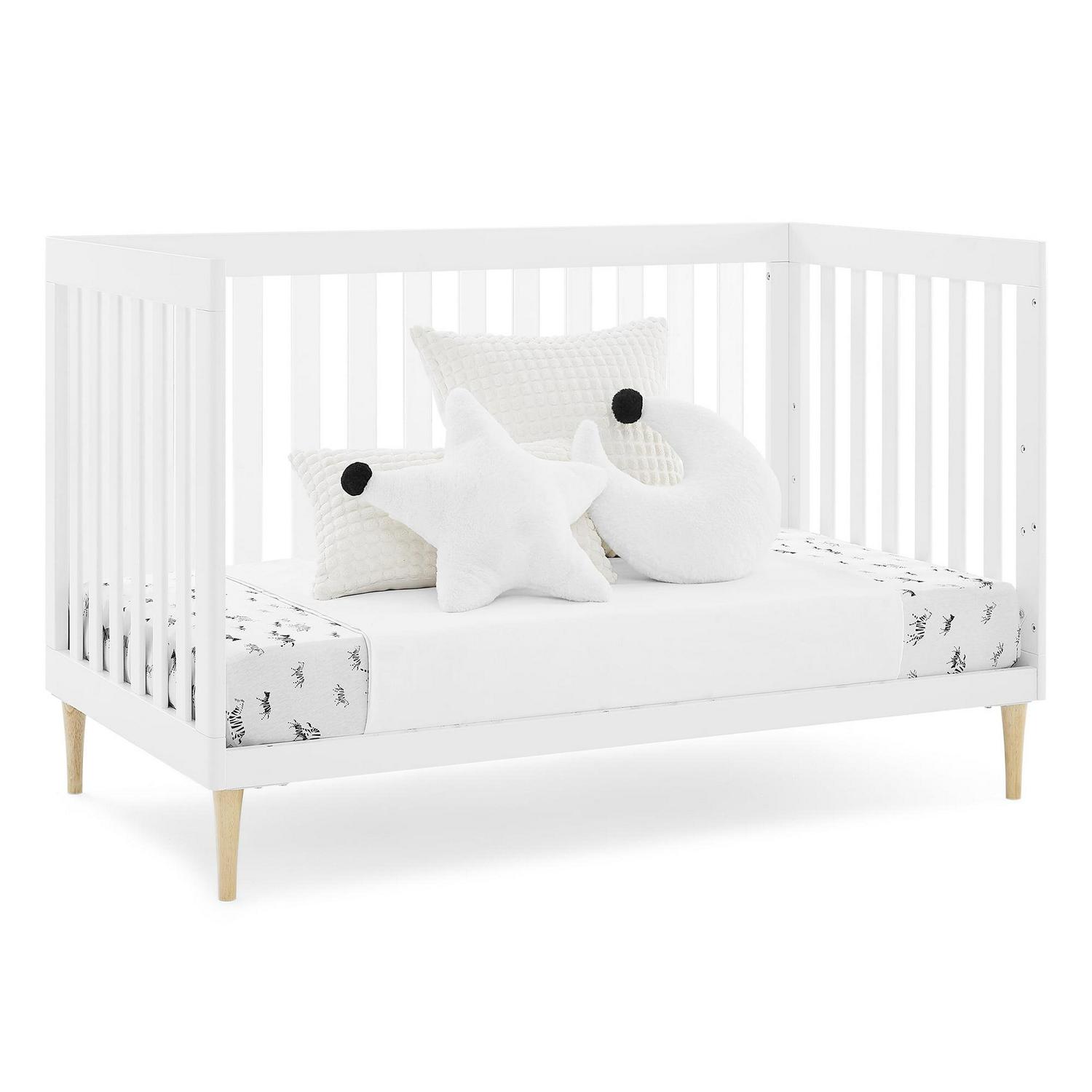 Delta Children Austin Acrylic 4-in-1 Convertible Baby Crib - Greenguard Gold Certified, Bianca White/Natural - Image 15