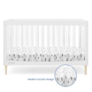 Delta Children Austin Acrylic 4-in-1 Convertible Baby Crib - Greenguard Gold Certified, Bianca White/Natural