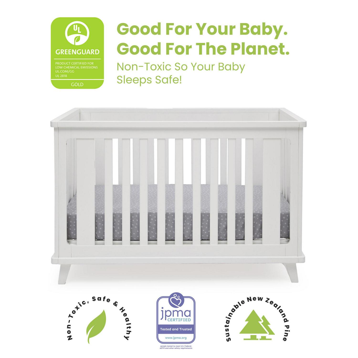 Delta Children Ava 3-in-1 Convertible Baby Crib, White - Image 4