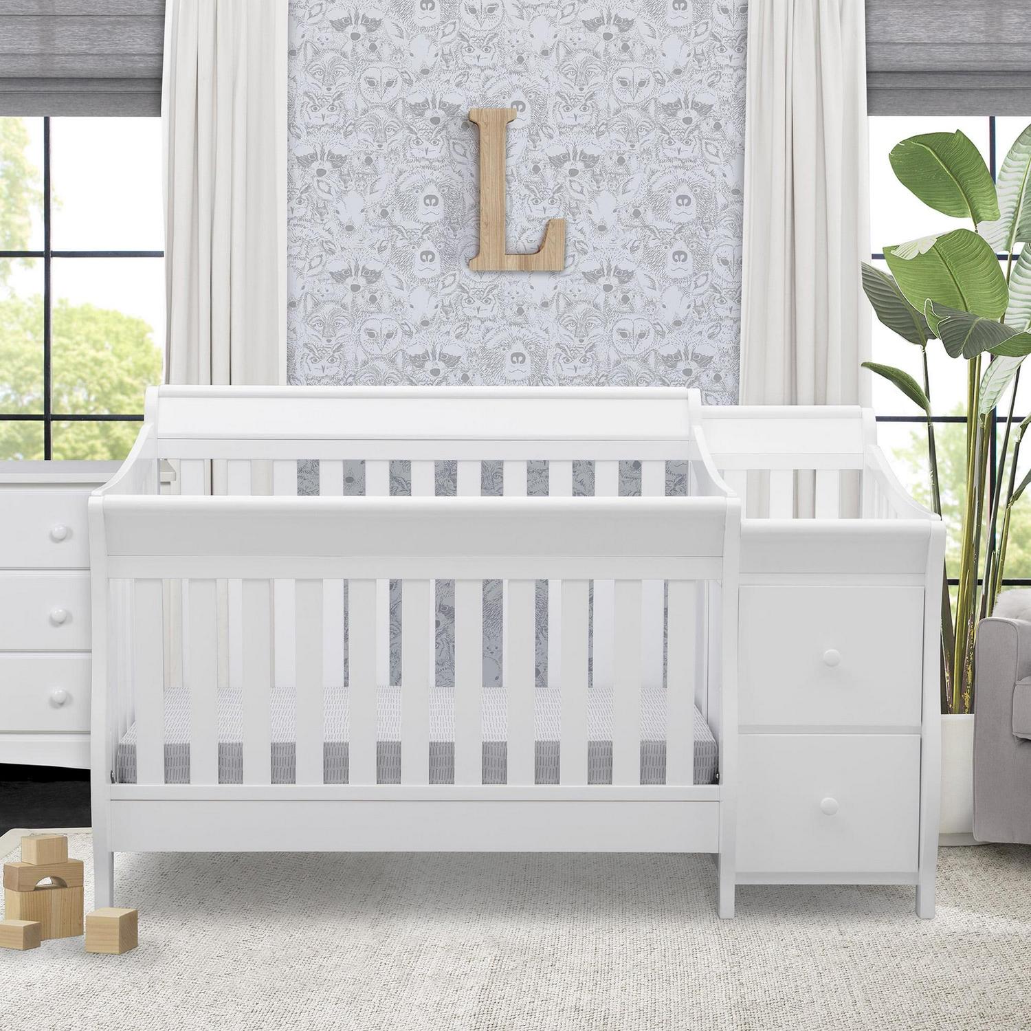Delta Children Bentley S 4-in-1 Convertible Baby Crib and Changer, White - Image 3