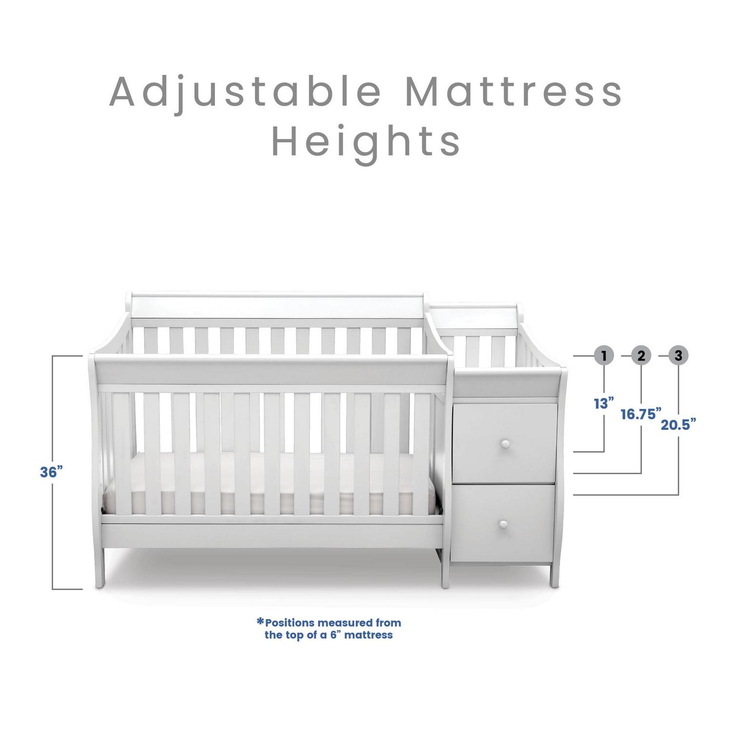 Delta Children Bentley S 4-in-1 Convertible Baby Crib and Changer, White - Image 6