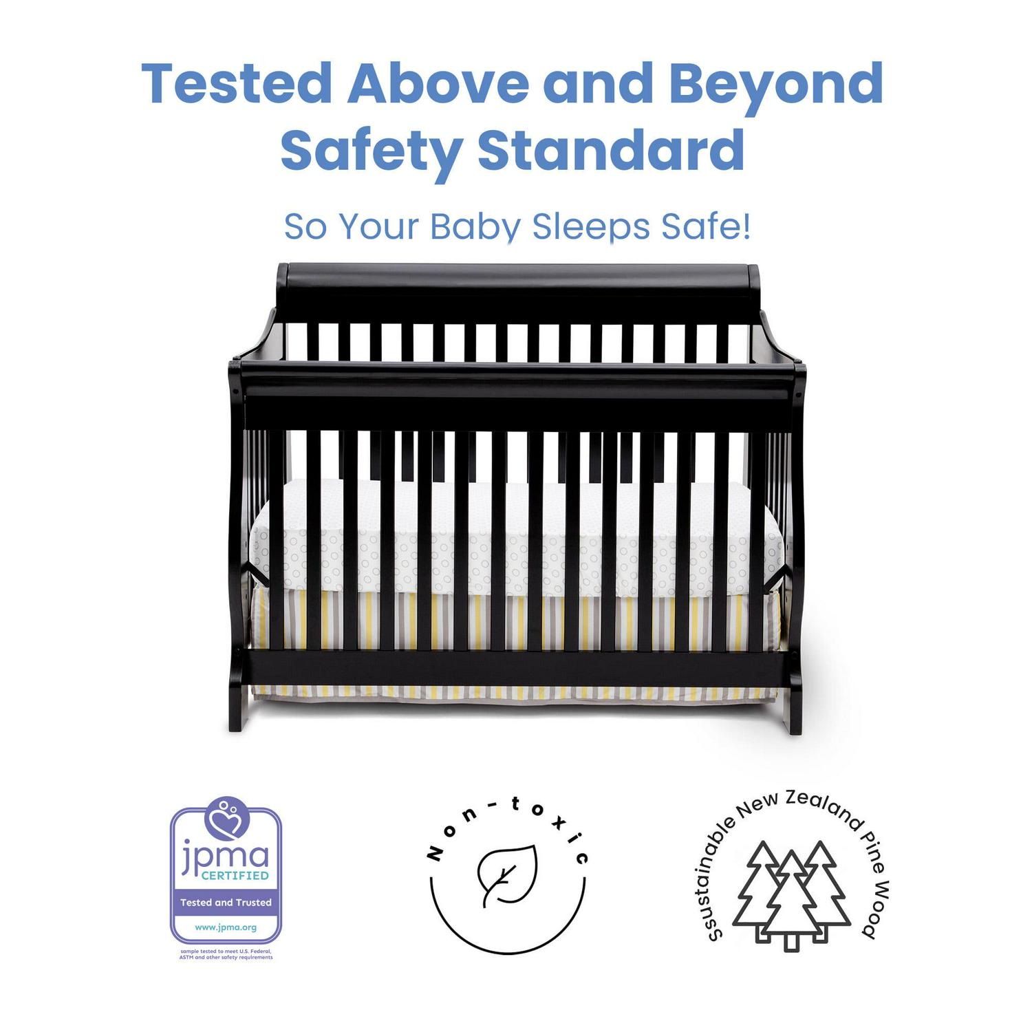 Delta Children Canton 4-in-1 Convertible Crib, Black - Image 3