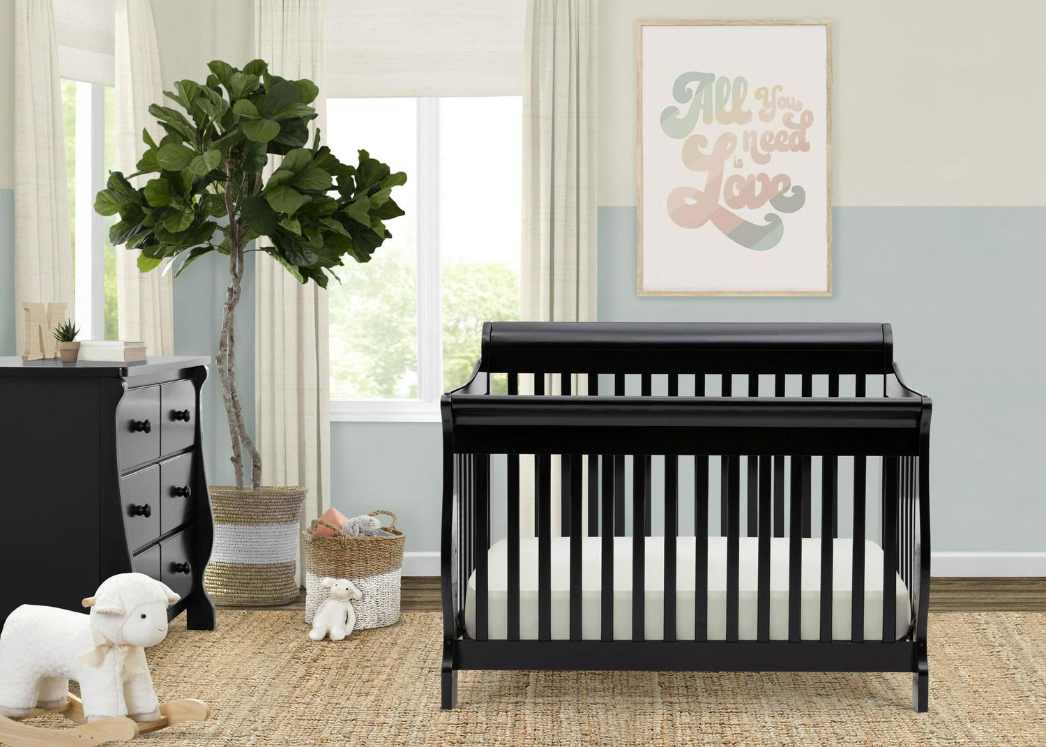 Delta Children Canton 4-in-1 Convertible Crib, Black - Image 2