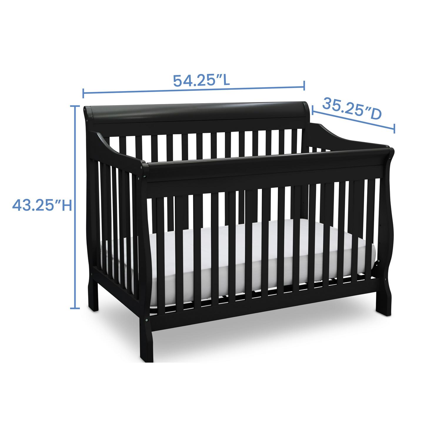 Delta Children Canton 4-in-1 Convertible Crib, Black - Image 6