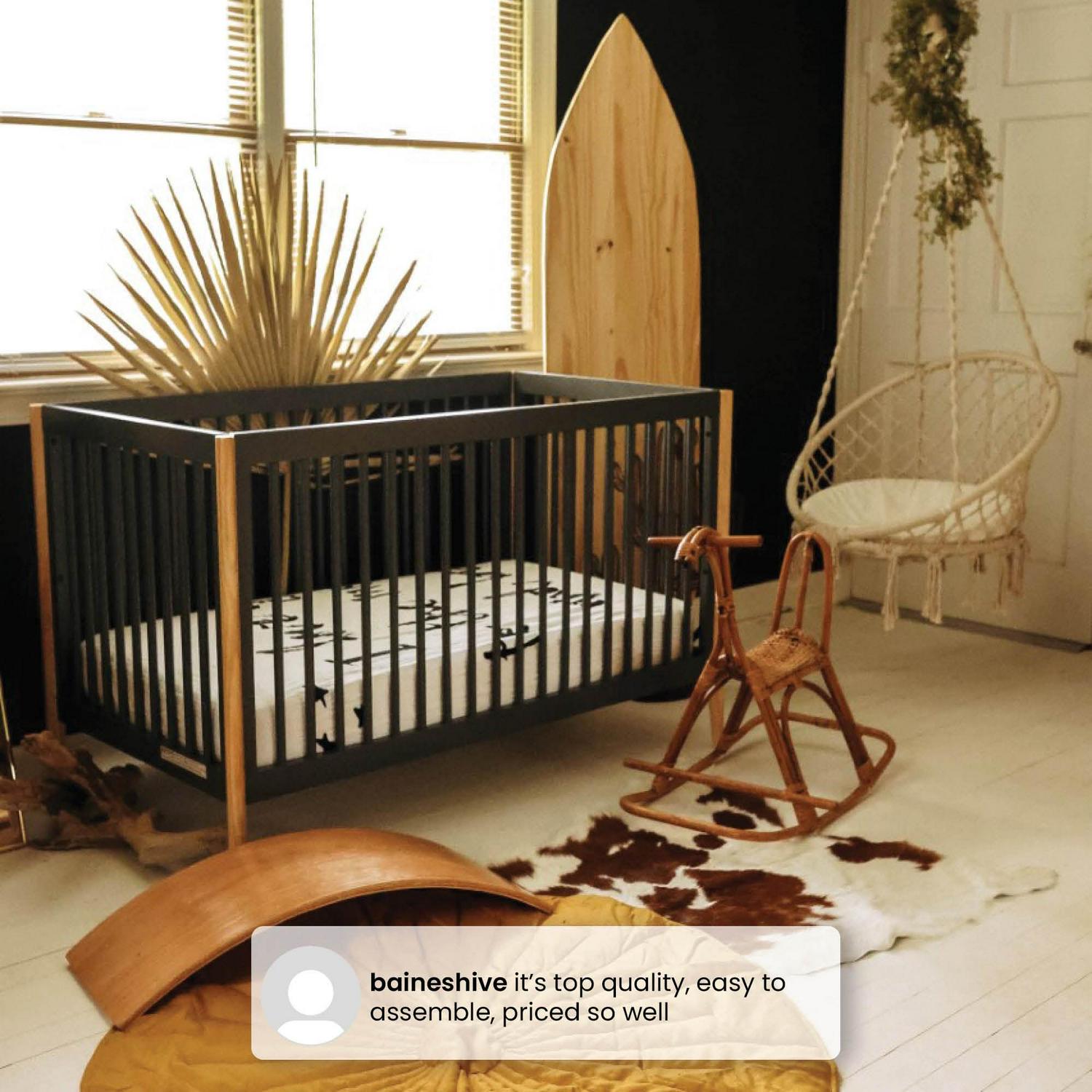 Delta Children Casey 4-in-1 Convertible Crib, Bianca White/Natural - Image 10