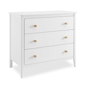 Delta Children Casey 3 Drawer Dresser, Bianca White/Natural