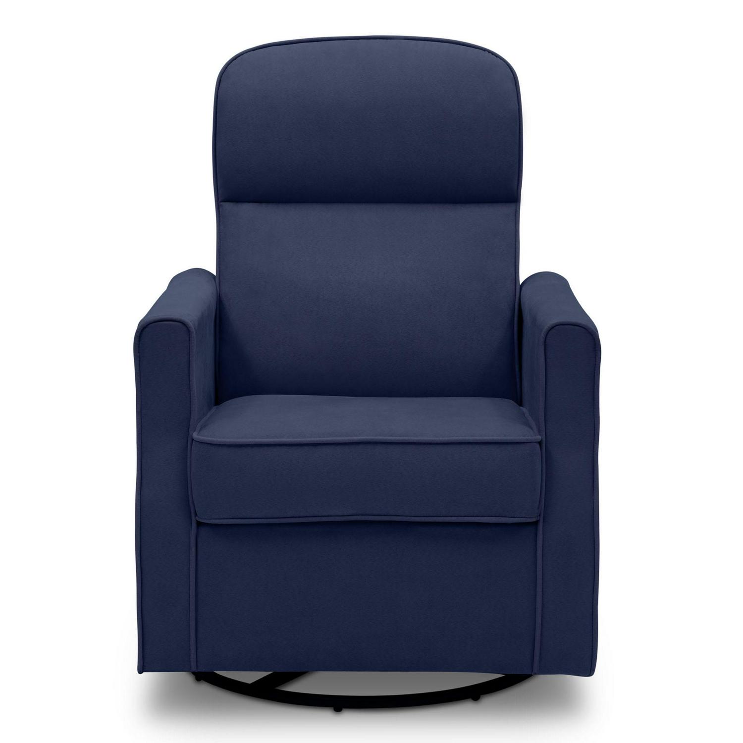Delta Children Clair Slim Nursery Glider Swivel Rocker Chair, Navy - Image 4