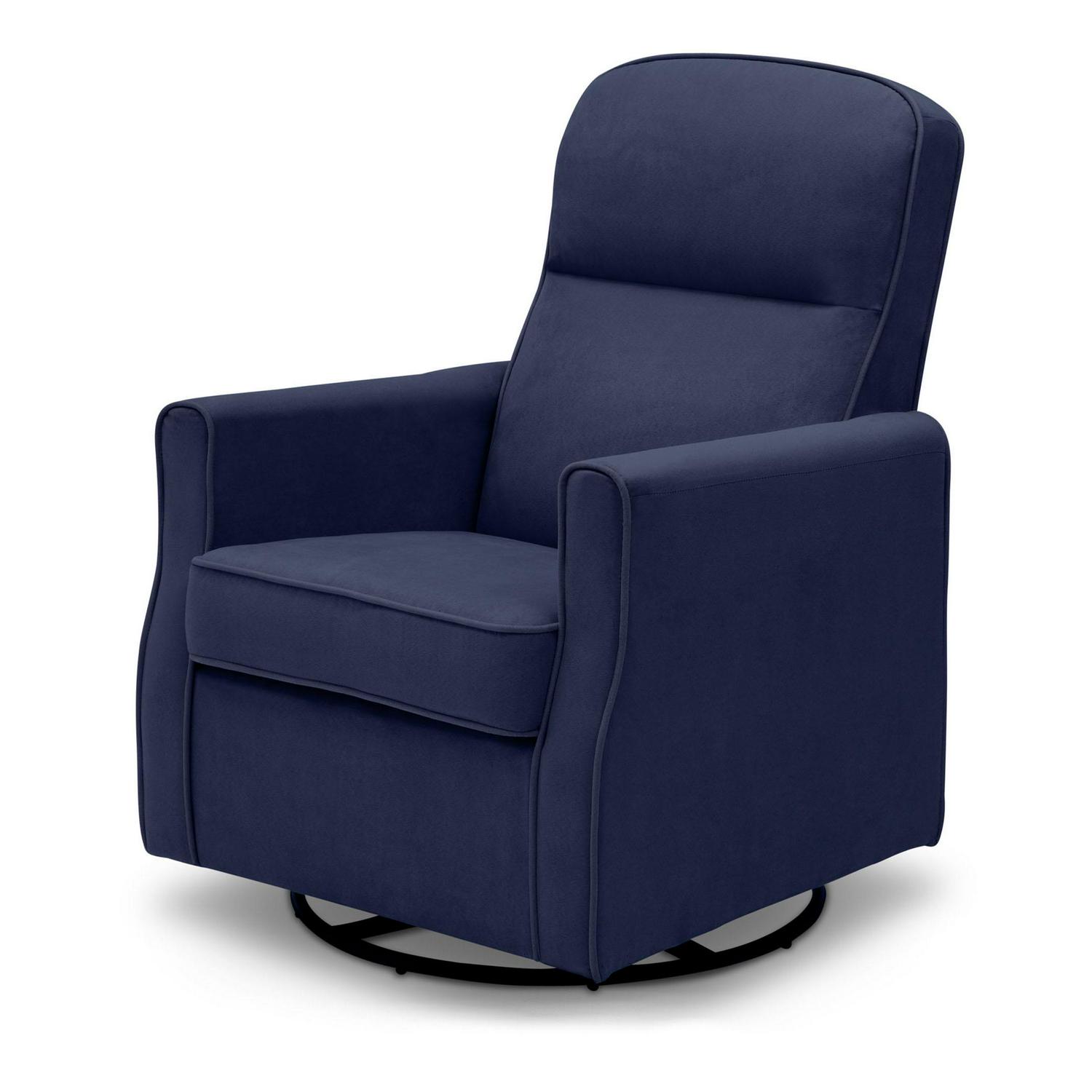 Delta Children Clair Slim Nursery Glider Swivel Rocker Chair, Navy - Image 5
