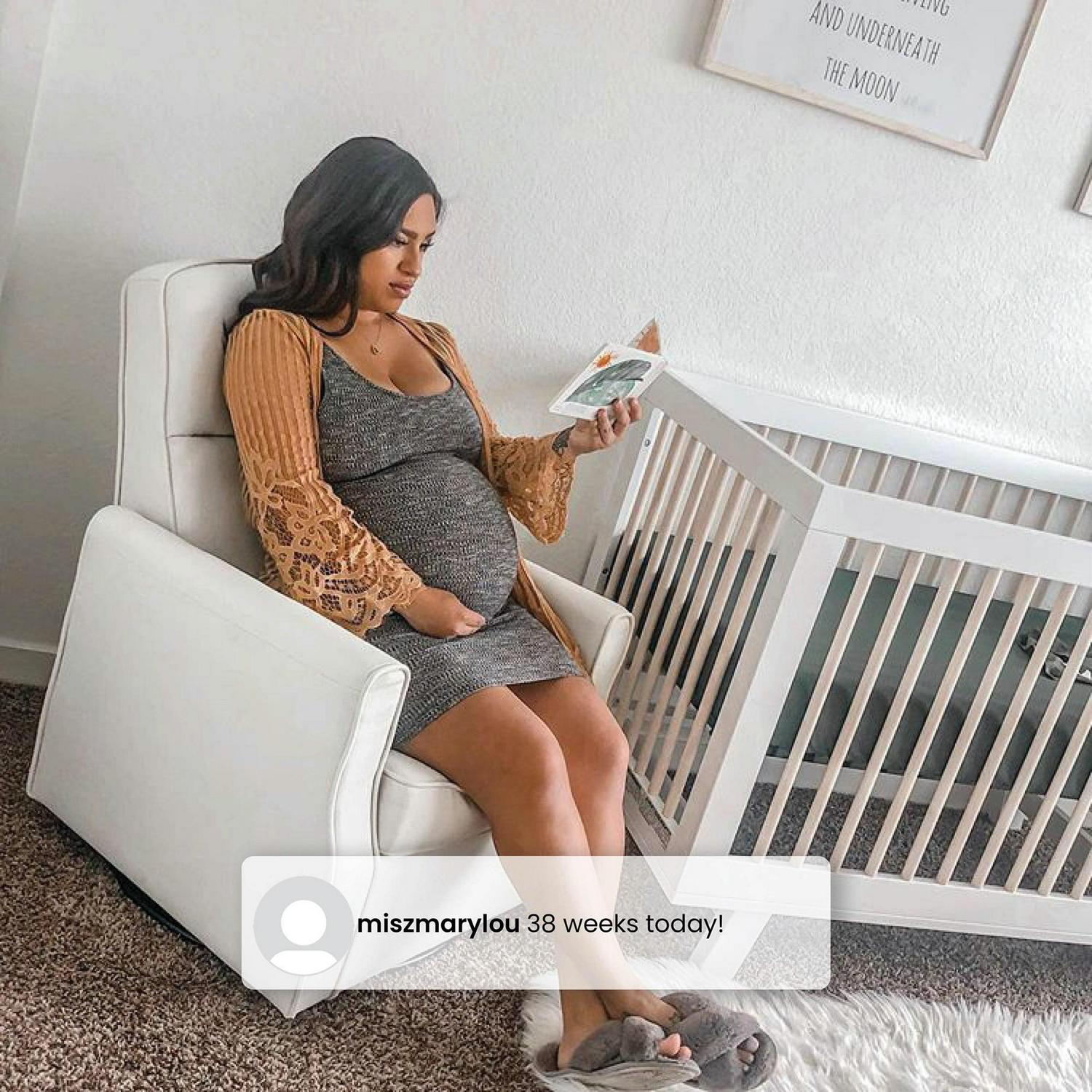 Delta Children Clair Slim Nursery Glider Swivel Rocker Chair, Navy - Image 7